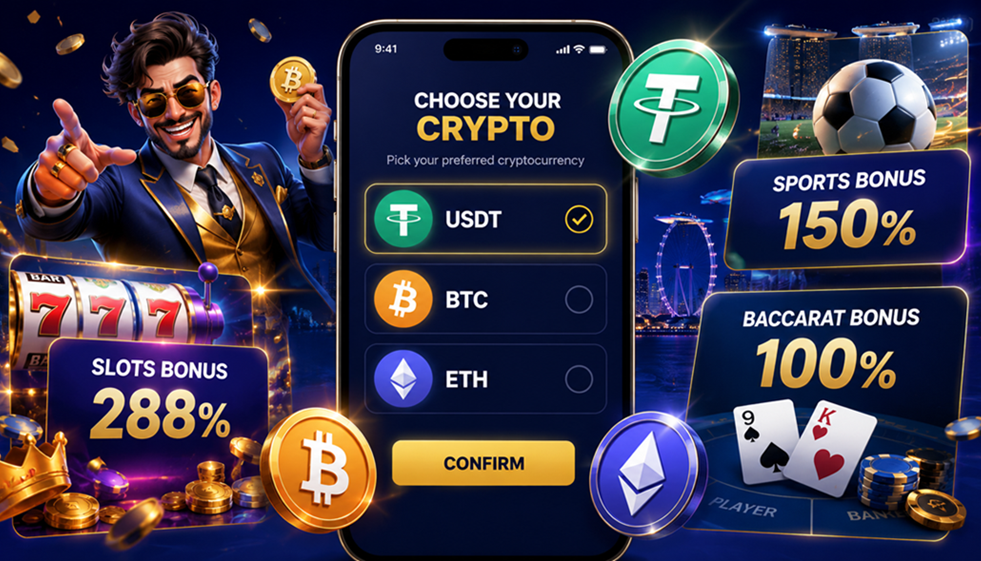 picking crypto casino bonus with usdt btc eth in singapore